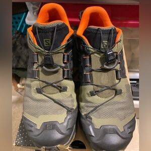 Salomon Olive and Orange Trail Shoes